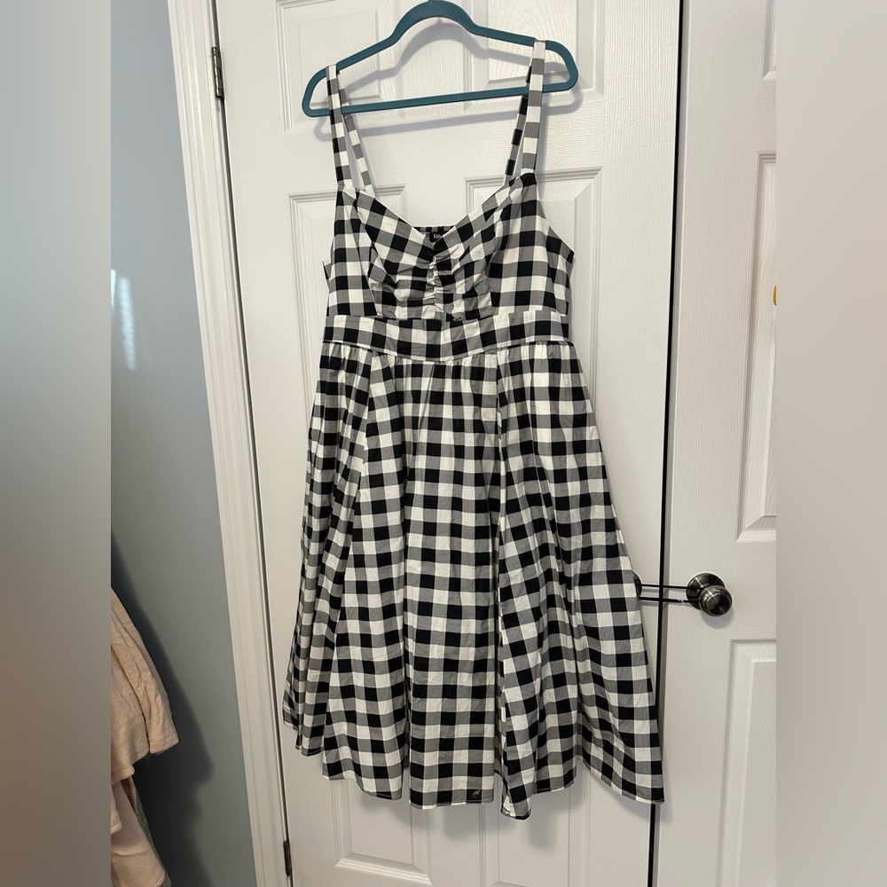 Torrid Retro Chic Monochrome Checkered Dress with pockets